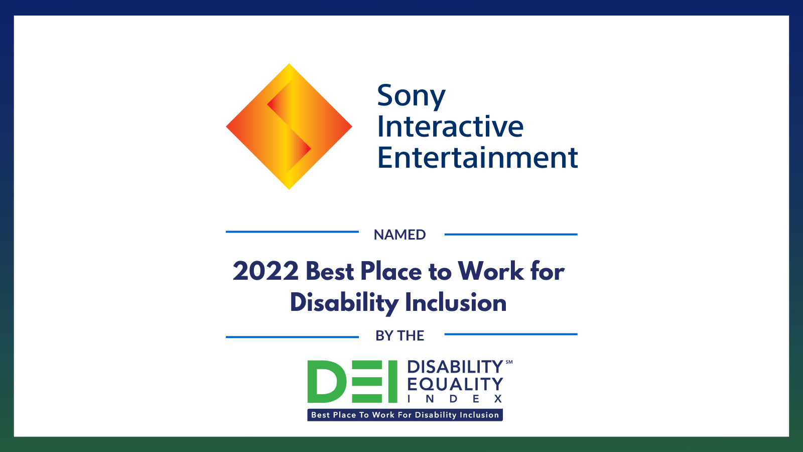 Sony Interactive Entertainment Receives Top  Score on 2022 Disability Equality Index®